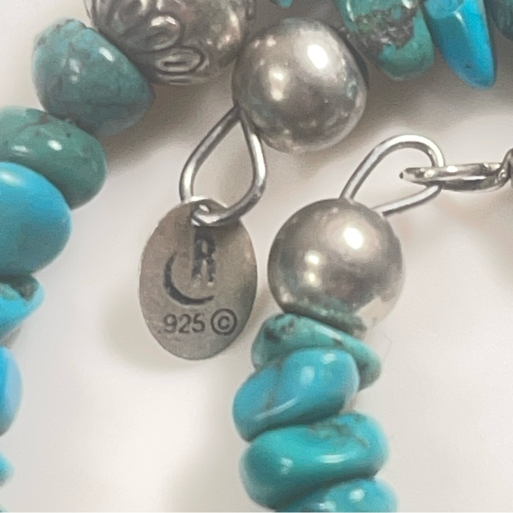 American West Carolyn Pollack Relios Turquoise and Silver Bead Wrap Bracelet - Picture 7 of 10